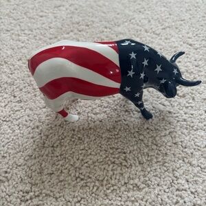 Patriotic Cow Figurine